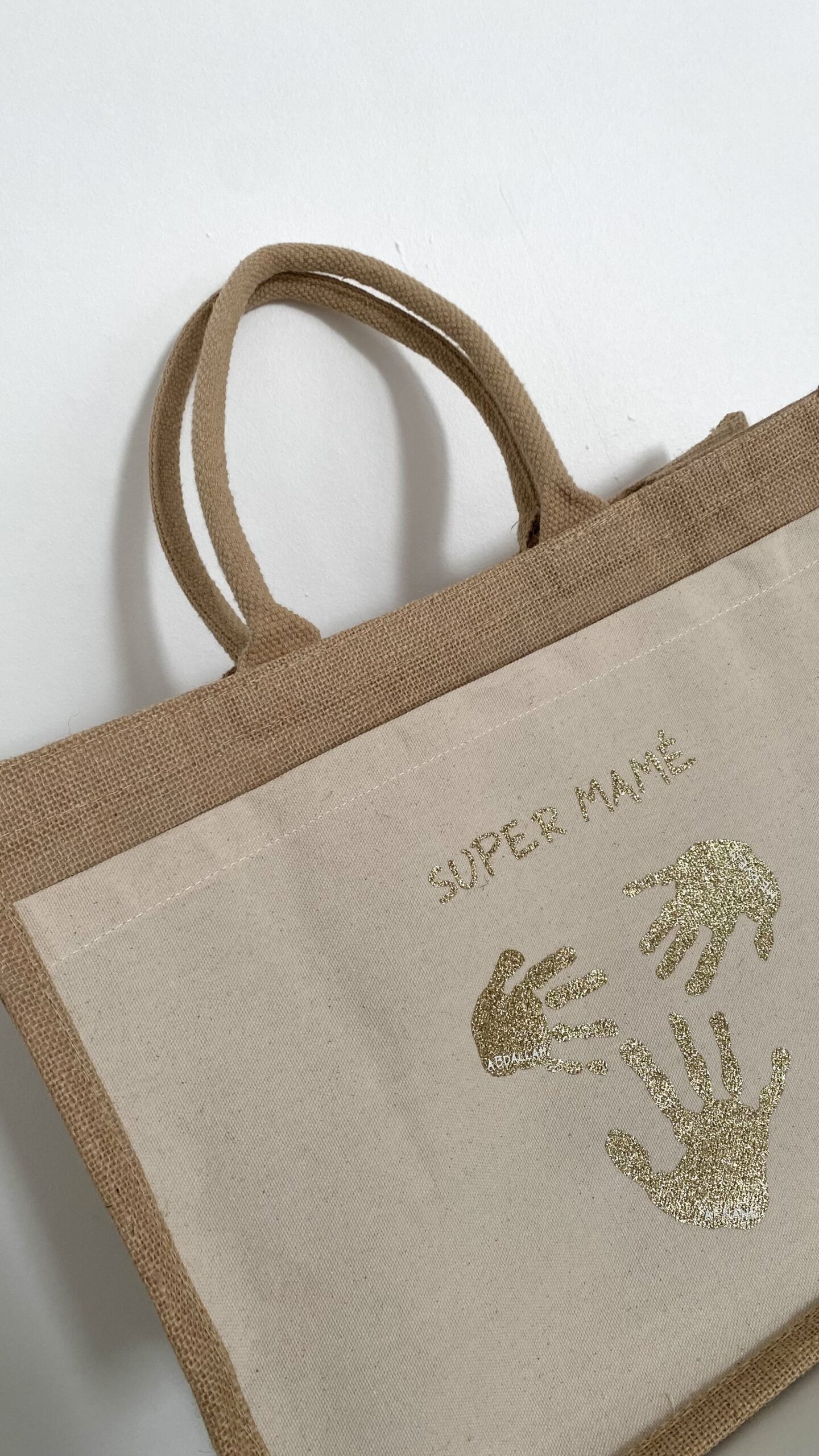 sac cabas beige personnalisé